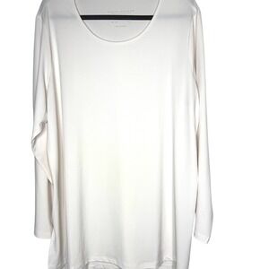 Susan Graver Womens Liquid‎ Knit Essentials Tunic Top White 2X Layering Stretch